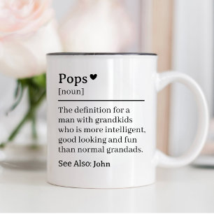 Lustige Opa-Definition, Großvater 70. Geburtstag Zweifarbige Tasse