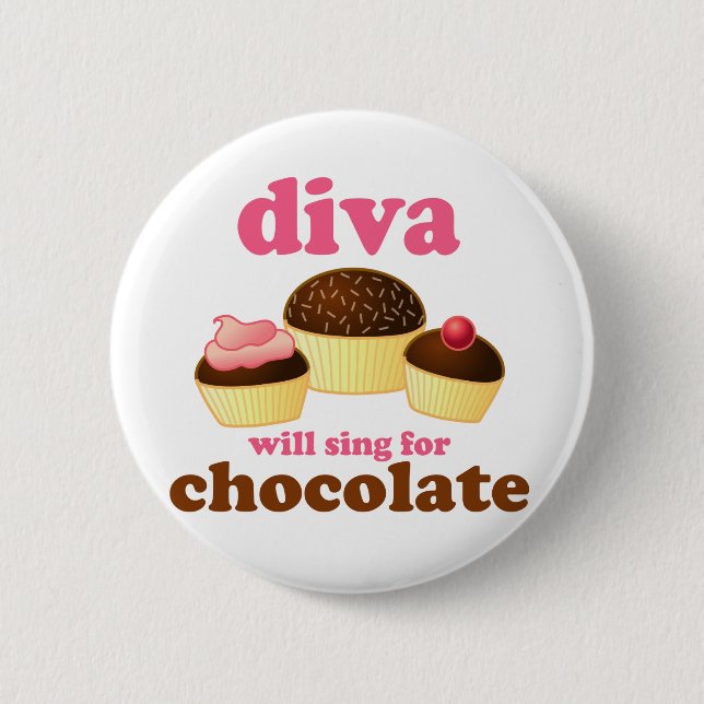 Lustige Opern-Diva Button (Vorderseite)