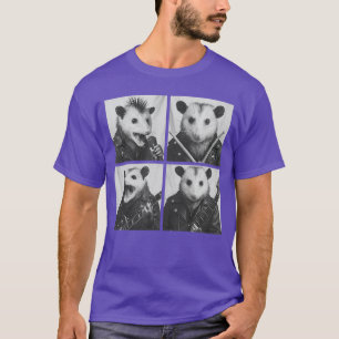 Lustige Opossum-Musiker Tiere Rock-Musik Emo Pun T-Shirt