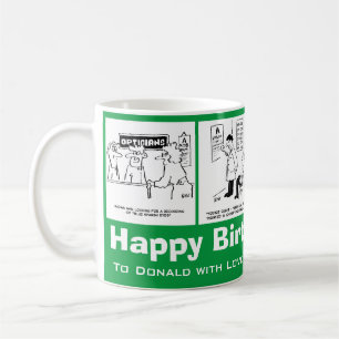 Lustige Optiker-Optometristen-Cartoons zum Geburts Kaffeetasse