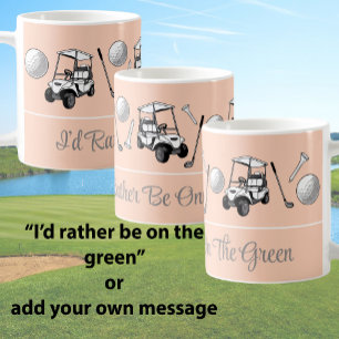 Lustige orange Golfbälle und süße Cart-Personalnac Kaffeetasse
