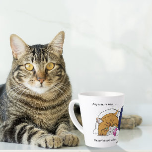 Lustige Orange Katze Blaue Kaffeetasse Milchtasse