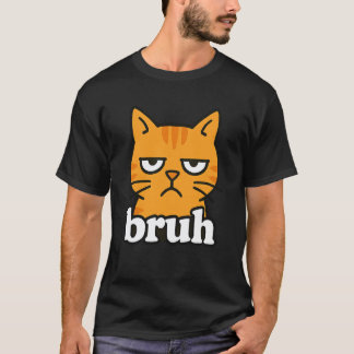 Lustige Orange Katze Bruh Meme Humor Tierliebhaber T-Shirt