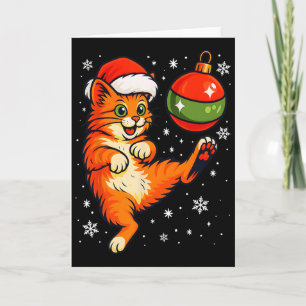 Lustige orange Katze Humor Weihnachten Ornament Fu Karte