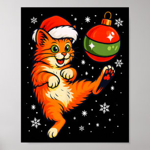 Lustige orange Katze Humor Weihnachten Ornament Fu Poster