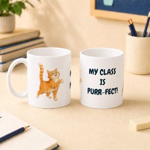 Lustige Orange Katze Meine Klasse Ist Purr-fect Kaffeetasse