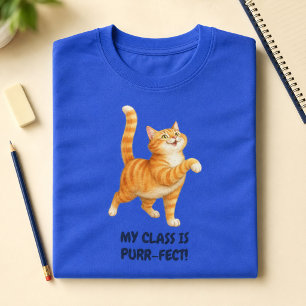 Lustige orange Katze Meine Klasse ist purr-fect Le T-Shirt
