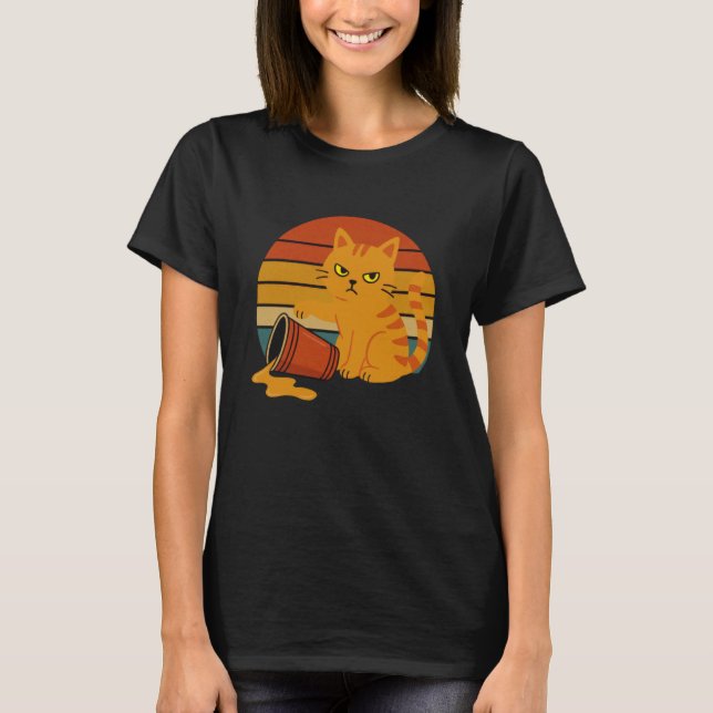 Lustige orange Katze Vintage T-Shirt (Vorderseite)