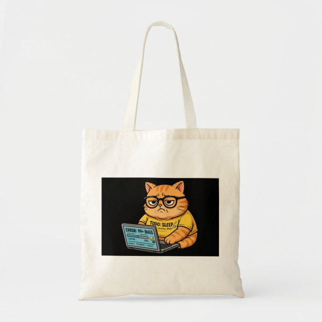 Lustige Orange Katzen Programmierer Taschen (Vorne)