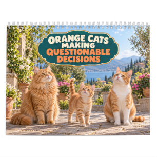 Lustige orange Katzen treffen fragwürdige Entschei Kalender