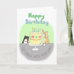 Lustige Orange Tabby und Tuxedo-Katz Geburtstag Karte