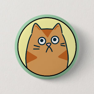 Lustige orange Zeichentrickkatze Button