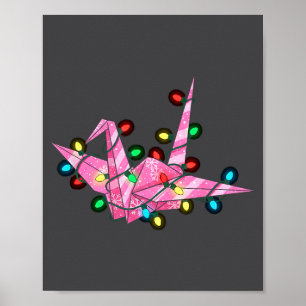Lustige Origami-Weihnachtsgrafik-Lichterliebhaber Poster