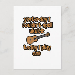 Lustige Original Ukulele Postkarte