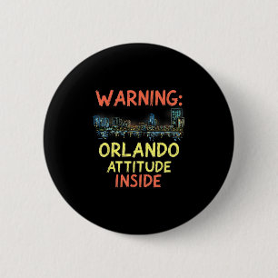 Lustige Orlando Florida Nacht Skyline Vintage Button