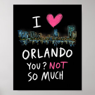 Lustige Orlando Florida Nacht Skyline Vintage Prem Poster