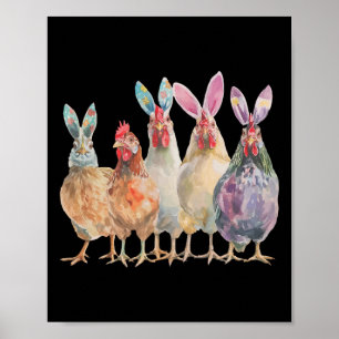 Lustige Osterküken Hasenohren Frühling Farm _1 Poster