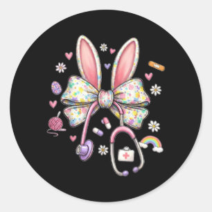 Lustige Ostern Krankenpflegerin Bunny Süße Kranken Runder Aufkleber
