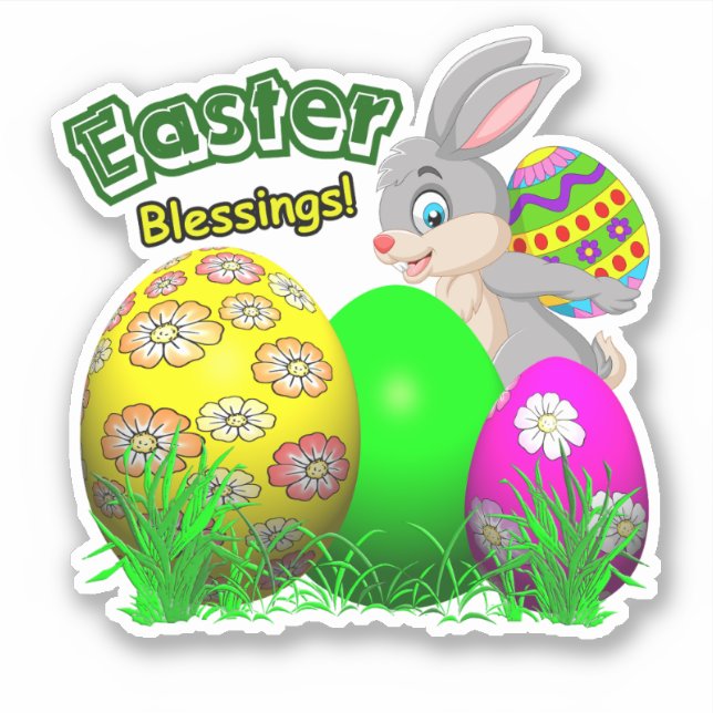 Lustige Ostern Vinyl-Aufkleber Aufkleber (Vorderseite)