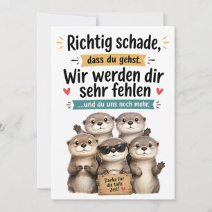 Lustige Otter-Abschiedskarte   Abschiedskarte für  Dankeskarte