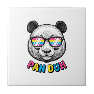 Lustige Panda-Sonnenbrille Vintage-Gravur-Shirt De Fliese