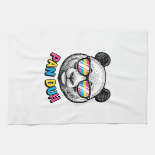 Lustige Panda-Sonnenbrille Vintage-Gravur-Shirt De Geschirrtuch