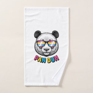 Lustige Panda-Sonnenbrille Vintage-Gravur-Shirt De Handtuch