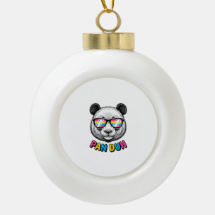 Lustige Panda-Sonnenbrille Vintage-Gravur-Shirt De Keramik Kugel-Ornament