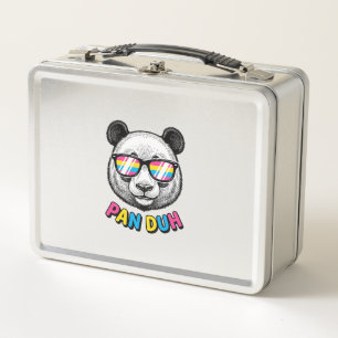 Lustige Panda-Sonnenbrille Vintage-Gravur-Shirt-De Metall Brotdose