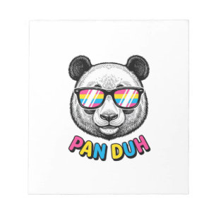 Lustige Panda-Sonnenbrille Vintage-Gravur-Shirt De Notizblock