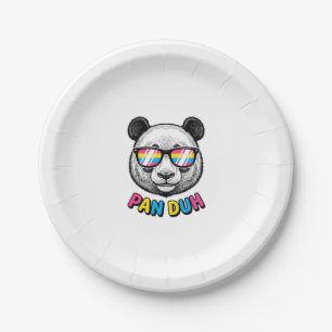Lustige Panda-Sonnenbrille Vintage-Gravur-Shirt-De Pappteller