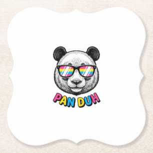 Lustige Panda-Sonnenbrille Vintage-Gravur-Shirt De Untersetzer