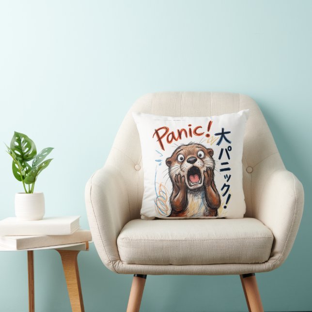 Lustige Panik-Otter-Meme  Kissen (Stuhl )