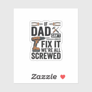Lustige Papa-Reparatur-Tool-Quote-Vektor-Design_ Aufkleber
