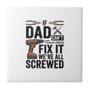 Lustige Papa-Reparatur-Tool-Quote-Vektor-Design_ Fliese