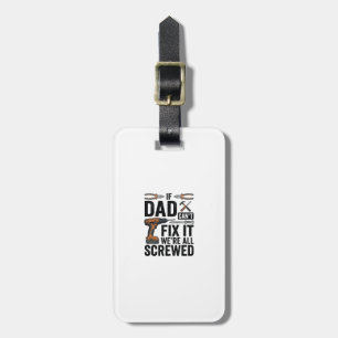 Lustige Papa-Reparatur-Tool-Quote-Vektor-Design_ Gepäckanhänger