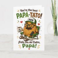 Lustige Papá-Tato zweisprachige Vatertagskarte