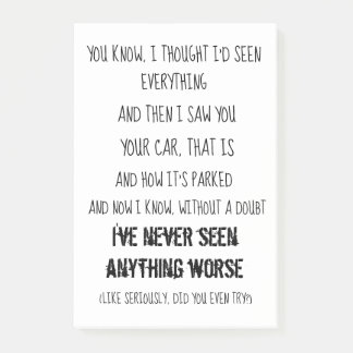 Lustige Parkpost-itanmerkungen Post-it Klebezettel