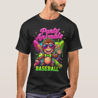 Lustige Party-Affen-Fliege Tiere Baseball T-Shirt