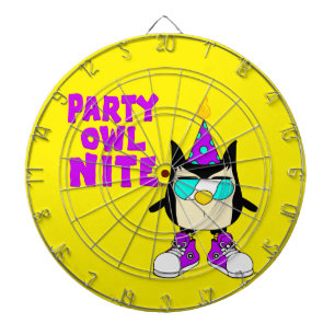 Lustige Party OWL Nite™ Marke Gelbe Dartscheibe