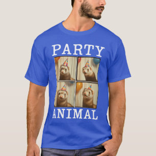 Lustige Party-Tier-Hut-Frettchengesicht-Geburtstag T-Shirt