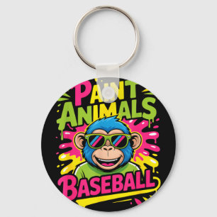 Lustige Partytier Baseball-Affe Sonnenbrille Spaß Schlüsselanhänger