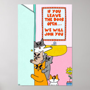 Lustige Pastell-Farbene Humorvolle Katze Poster