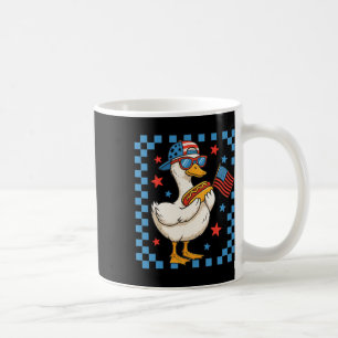 Lustige patriotische Ente USA-Flagge Hot Dog 4. Ju Kaffeetasse