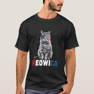 Lustige patriotische Katze Meowica AF 4. Juli USA T-Shirt