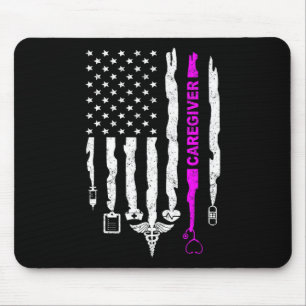 Lustige patriotische Pflegekraft Krankenschwester  Mousepad