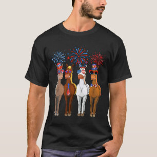 Lustige patriotische US-Flagge 4. Juli Pferd USA P T-Shirt