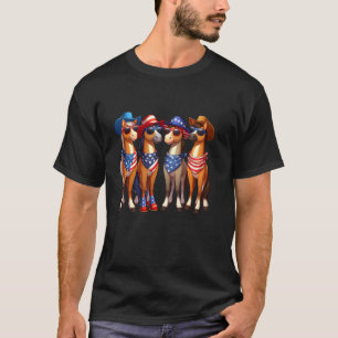 Lustige patriotische US-Flagge USA 4. Juli Pferd T-Shirt