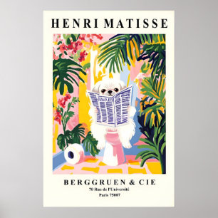 Lustige Pekingese-Kunst - Hund auf Toilette im Sti Poster