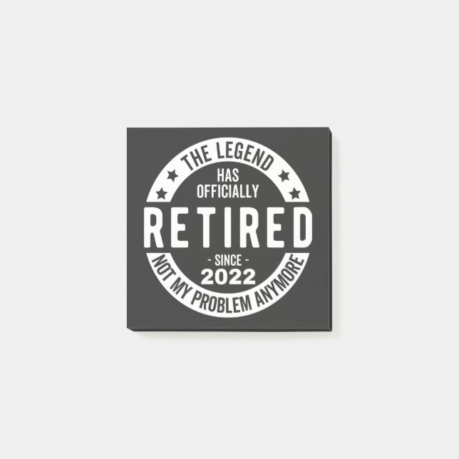 lustige Pensionierung, pensionierter Feuerwehrmann Post-it Klebezettel (Vorderseite)